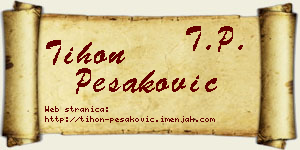 Tihon Pešaković vizit kartica